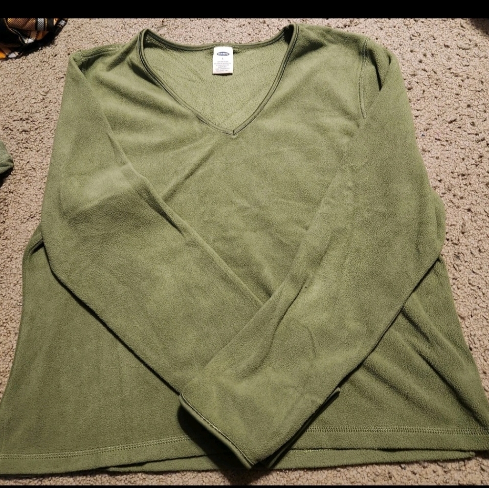 NWOT Vintage Y2K Old Navy Fleece Women's V-Neck Pullover Shirt - Size Large